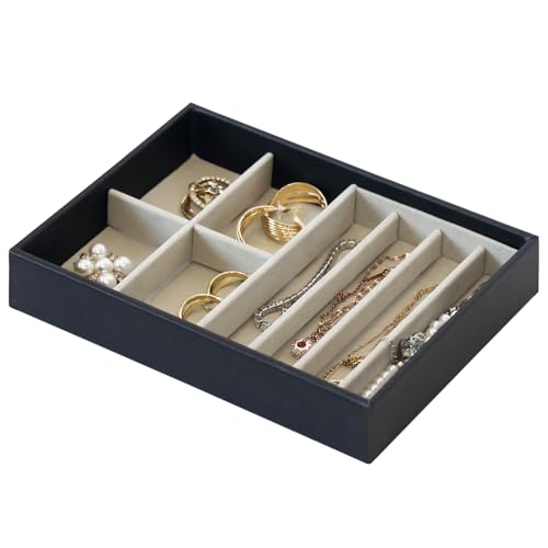 PreTidy Jewelry Organizer Jewelry Drawer Organizer Stackable Jewelry Trays for
