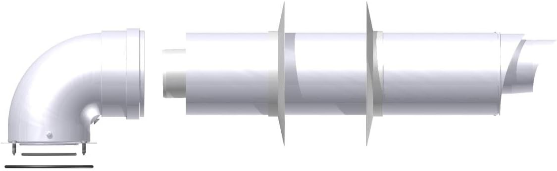 IMMERGAS - CONCENTRIC COMPLETE KIT Ø60/100mm (Ø2,36/3,93in) compatible for condensing boilers, with 87° bend and extension with terminal and accessories, for air inlet and flue outlet