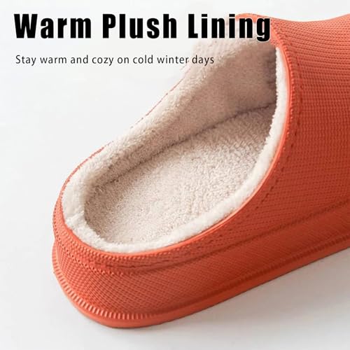 Winter House Slippers for Women and Men, Warm Plush Waterproof EVA Slippers, Cozy Soft Comfy Slip-on House Shoes3