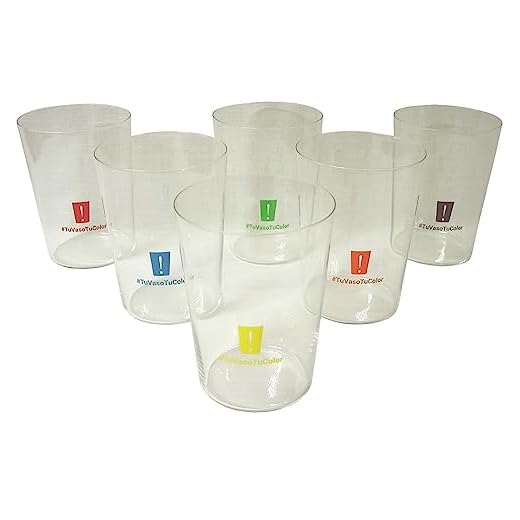 Dkristal Lote 6 Vasos Sidra Cristal Transparente Sella 500ML Colores TU Vaso TU Color