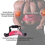 Arm Blaster Bicep Curl Thick Aluminum Adjustable Bodybuilding Bicep Isolator Pink,Barbell Curl Assistant Arm Curl Bar - Image 2