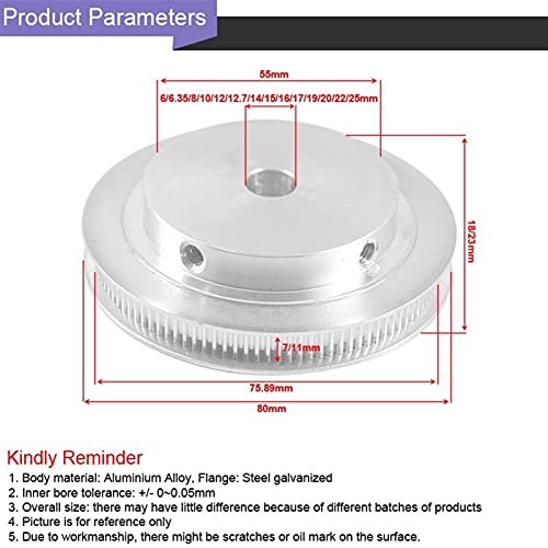 Polea de correa dentada GT2 de 120 dientes con orificio variable para impresoras 3D 3