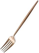 Hemoton Louça de aço inoxidável garfo de servir comida redondo cabo fino espelho prático polimento garfo de frutas talheres de jantar talheres de aço inoxidável utensílios de aço inoxidável