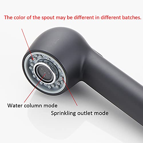 Gnimauhz Kitchen Sink Pull Down Faucet Head Replacement 2-Functions Pull Out Sprayer Head Brushed Nickel, (Black) - Image 4