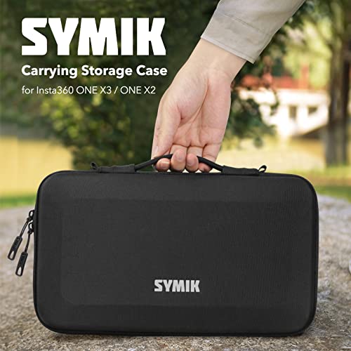 Symik S310-X Carrying Case For Insta360 One X3 / X2 Action Camera, With Padded Separator; Fits Invisible Selfie Stick, Bullet Time Handle/Tripod, Fast Charge Hub, Batteries, Tablet, Other Accessories #TOP1