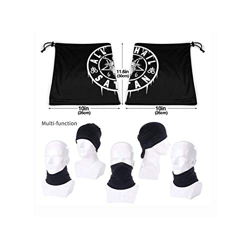 All Hail Satan Baphomet Satanic and Occult Unisex Bandana Face Mask Warmer Neck Tube for Dust Wind Sun Protection Black4