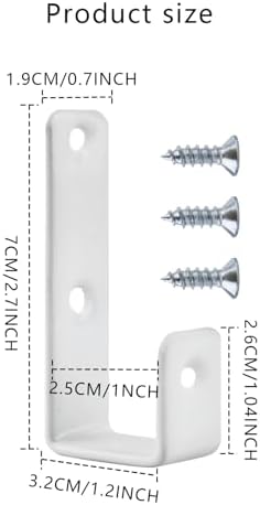 Abvsdu 2 PCS Bunk Bed Ladder Hook, 1" Kids Bunk Bed Replacement Hardware, Bunk Bed Ladder with PVC Coating, for Camper/RV Bunk Ladder Stand(White)