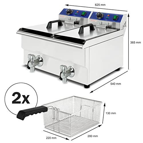 Vertes Friggitrice 2x17L (2x3000 Watt, temperatura...