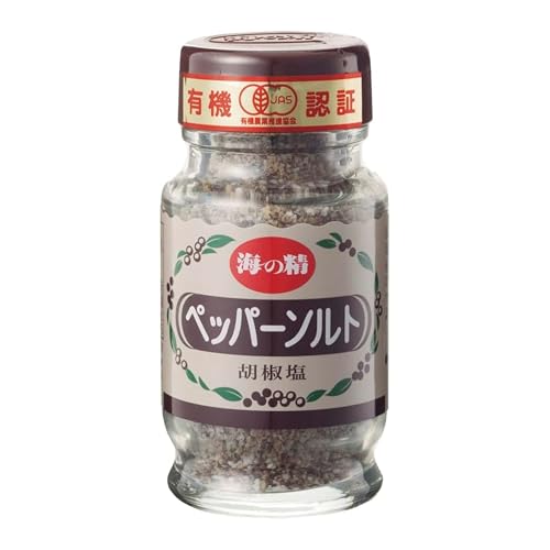 海の精 ペッパーソルト 55g 本体 有機ブラックペッパー使用 天然海塩ブレンド 化学調味料不使用 無添加 調味料 有機スパイス ヴィーガン対応 国産製造