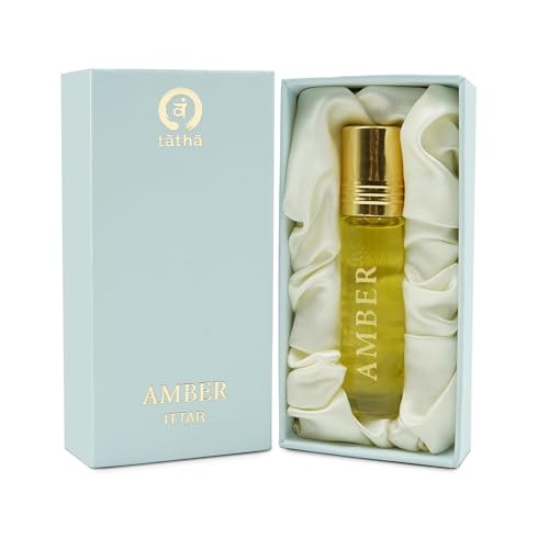 Image of Tatha Amber White Musk Attar 10 ml | Alcohol-Free Perfume Oil | Long Lasting Fragrance | Aged in Sandalwood | Unisex Ittar for Men & Women
