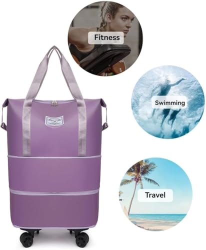 Beente Travel Bag with Wheels, Kulken Travel Bag with Shoe Organizer, 2025 New Large Capacity Travel Bags - Universal Wheel Removable (Black)3