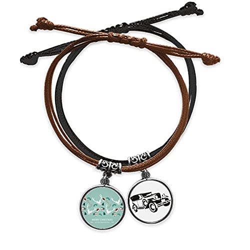 Chapeau cloche et arbre de Noël, le bracelet en cuir Wapiti idéal à offrir