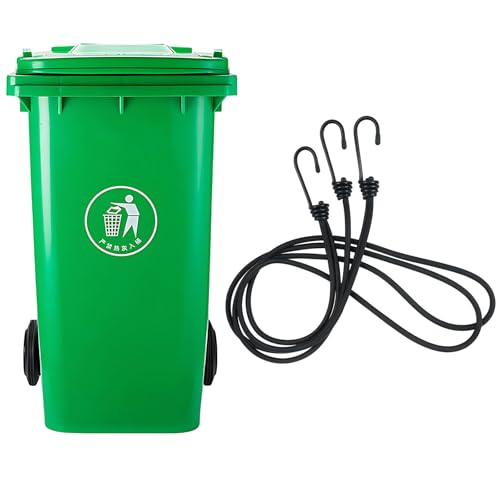 3 Pcs Wheelie Bin Lock, Heavy-Duty Wheelie Bin Locks for UK Bins, Secure Lid Straps to Prevent Pests, Pack of 3 Bin Locks Wheelie, 60cm Length