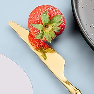 20 Piece Gold Silverware Set for 4Modern 1810 Stainless Steel Flatware SetUnique Rustic Cutlery Utensils SetSpoon and Fork Set for Home RestaurantWeddingMirror PolishedDishwasher Safe