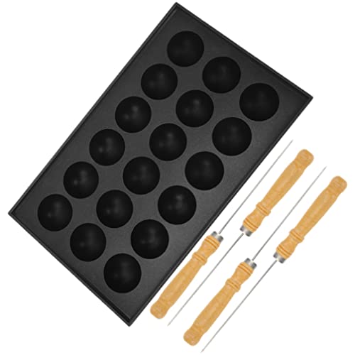 CALLARON Dulce 1 Juego AKI Sartén De Hierro Fundido Platos De Caracoles Placa De Parrilla AKI Bandeja De Cocina AKI Moldes Bola De Pescado Madera + Aluminio + Acero Inoxidable De Ave