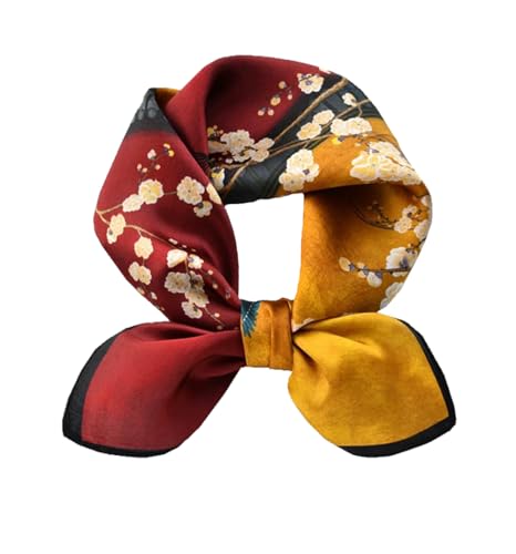 Image of ANDANTINO 100% Mulberry Silk Scarf -21 inch Square Neckerchief with Gift Packed