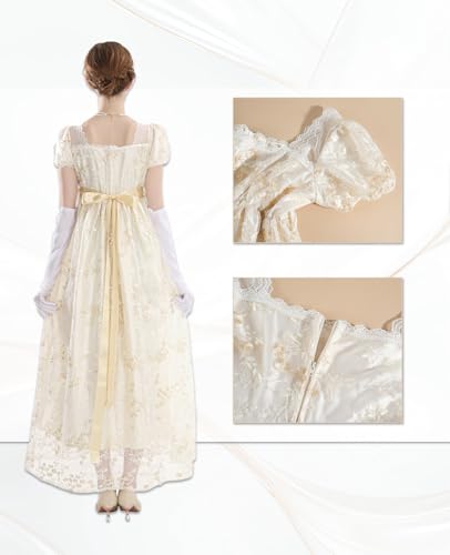 Image of NSPSTT Women Girls American Pioneer Colonial Dress Prairie Costume