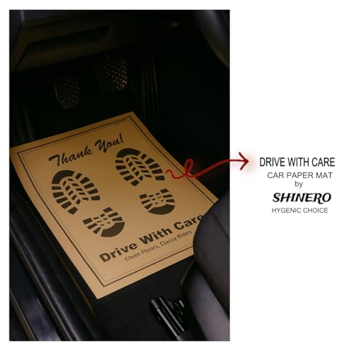 Image of Disposable car Floor Paper Mats (Pack of 200) | Disposable Thank You Foot Paper Sheets (17x23 Inch) - Oil & Dirt Resistant Protection Leg Paper mats for Detailing & Car Wash