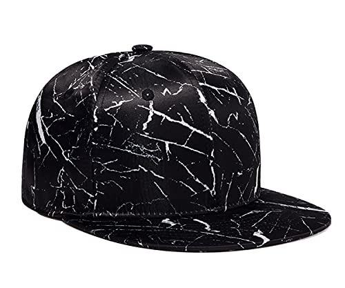Quanhaigou Classic Snapback Hat Hip Hop Flat Bill Visor Cap - Unisex Adult Adjustable Baseball Hats (Black Light) #TOP6