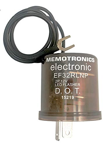EF32RLNP Electronic LED Turn Signal Flasher Relay, DOT APPROVED, POLARITY INDEPENDENT, 2 Prongs + Ground Wire, 12 Volts, LED & Incandescent Compatible