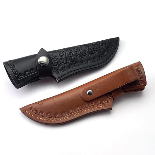 Messerscheide,Lederscheide für Messer,Messer Scheide für Gürtel,18,5cm Messerholster Messertasche Fixed Blade Messer Taschen Scheide,EDC Werkzeuge Messerhülle Jagdmesser Küchenmesserhalter (Braun)