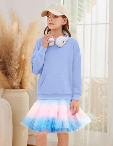 Girls Crewneck Sweatshirts Kids Long Sleeve Tops Cute Oversized Hoodless — view 6