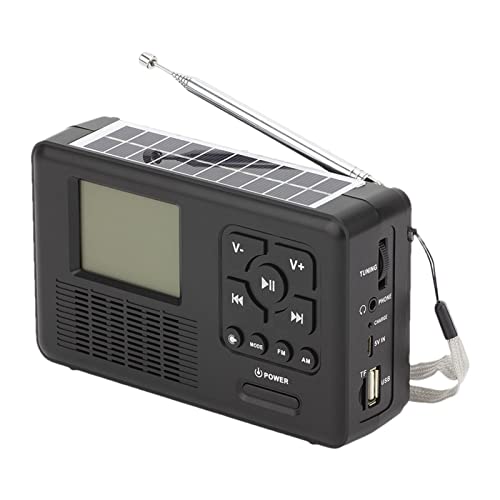 Onlynery Tragbares Kurbelradio DAB-Radio | 2000mAh Wetterradios mit Handkurbel & Solarladung | USB-Ladeleselampe SOS-Alarm für das Überleben im Freien Cover