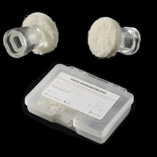 Image of Dental Polishing Paste-Impregnated Disc Composite Polishing Disc Kit Felt Finishing Buff 1 inch Discs with Mandrel High Gloss Polishing (8000-12000rpm /min)