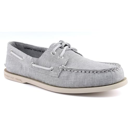 Sperry Authentic Zapatos náuticos Originales auténticos para Hombre, Gris, 8, 42 EU