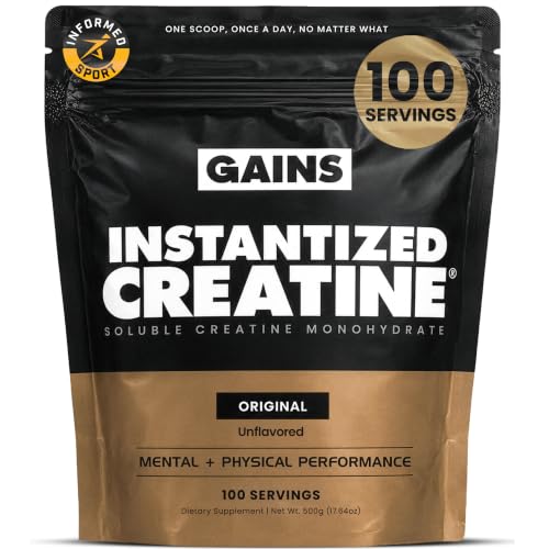 Gains in Bulk Instantized Creatine Monohydrate, Unflavored, 100 Servings