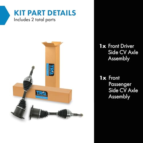 Image of TRQ Front Driver & Passenger Side CV Axle Assembly Set for 83-93 Chevrolet S10 94-96 S10 83-94 S10 Blazer 95-96 Blazer 83-90 GMC S15 83-91 S15 Jimmy 91-96 Sonoma 92-96 Jimmy 91-96 Oldsmobile Bravada