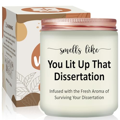 Volufia PhD Graduation Gifts - Doctorate Degree Gifts for Women - Congratulations Present for Him, Her, Doctoral Graduates, PhD Student - Lavender Scented Candle
