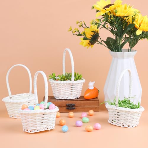 Mini panier de Pâques avec poignées et œufs colorés de décoration FOIMAS