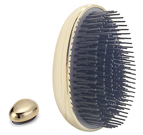 Detangling Hair brush, Air Cushion Massage Portable Brush for Women Adults Kids, Anti Static Scalp Comb for Curly Straight Thick Dry Wet Hair(Golden,1 pcs)