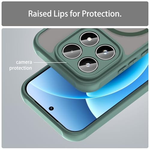 Image of Compatible with Xiaomi 17 Case Cover,Compatible with MagSafe,Anti-Fall,Compatible with Xiaomi 17 5G 25113PN0EC Cell Protective Phone Case Green
