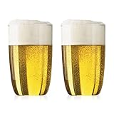 Bodum KVADRANT 4312-10T Set 2 Bierglas, gross, 0.5 l, Transparent