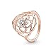 DJMJHG 100% Argent 925 New Sparkle Love Évider l'anneau De Casserole D'Orchidée Adapté Au Cadeau De Fête De Mariage des Femmes 7 Zw-3