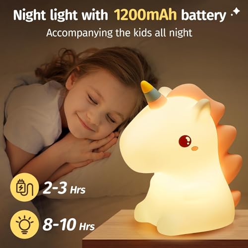 Image of Night Lamp For Bedroom, Cute Lamp, Kids, Birthday Gift, Valentine Gift Girlfriend, Rechargeable, Bpa-Free - Silicone Cloud (Horse Lampled, White)