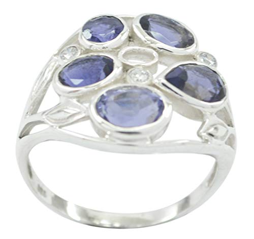 Bague en argent 925 captive avec sa précieuse pierre bleue naturelle