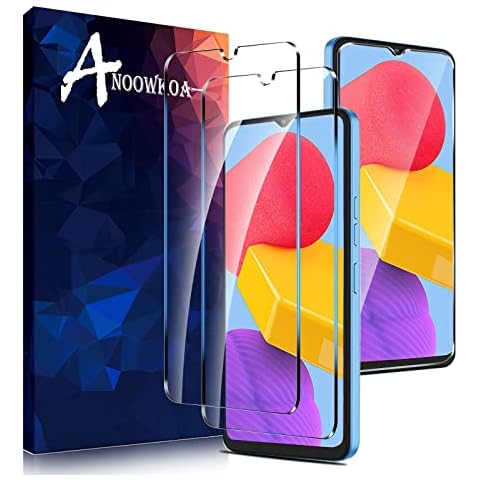 Anoowkoa [2 Pack]0.26mm Premium Compatible with Samsung Galaxy M13 Screen Protector Tempered Glass Film Guard Cover-Genuine Glass-One-Push Super Easy Installation Cover