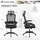 ALPHA HOME Bürostuhl Ergonomisch Schreibtischstuhl, Ergonomischer Computerstuhl Chefsessel mit...