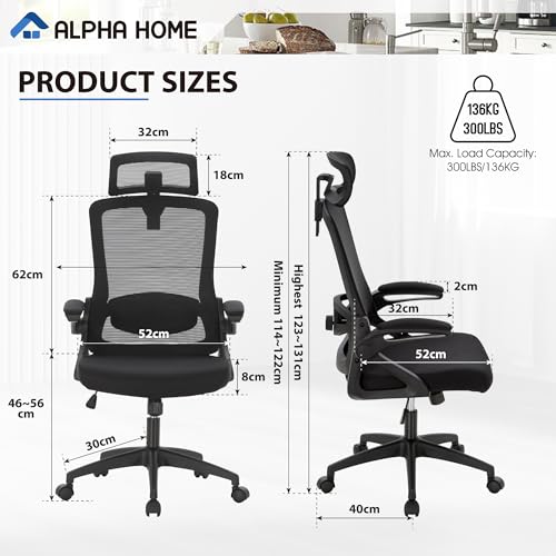 ALPHA HOME Bürostuhl Ergonomisch Schreibtischstuhl, Ergonomischer Computerstuhl Chefsessel mit...