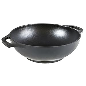 Lodge Manufacturing Company L9MW Mini Wok Cast Iron, 9″, Black