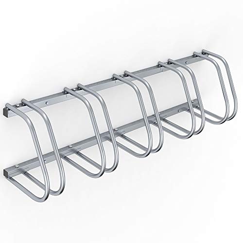 Foto von Monzana Fahrradständer für 4 Fahrräder 35-60 mm Reifenbreite 30 cm Radabstand Radständer Mehrfachständer Aufstellständer Bodenständer Fahrradhalter