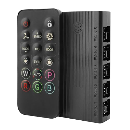 Mars Gaming MF-HUB, Hub Di Controllo Ventole Pwm, Controller Di Velocità Fino A 10X Ventole E Illuminazione Argb Fino A 10X Dispositivi, Telecomando, Compatibilità Totale Argb, Nero - 6