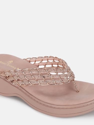 Image of Marc Loire Women's Embellished Slip-On Platform Heel Fashion Sandal for All Occasion