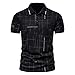 Polo Shirts Herren klassischer Stil Gitter Drucken Rayon Mode Casual Summer Poloshirt Revers Shirt Top Schnelltrocknend Atmungsaktiv Dünn und leicht Slim Fit Beiläufig Business Kurzarm