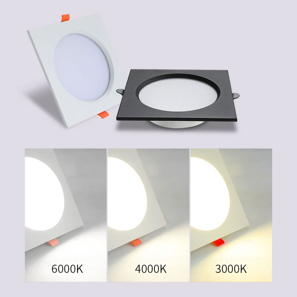 Faretto LED antiriflesso, 7 W x 2, da incasso, nero, rettangolare, illuminazione da incasso, doppia testa, per soggiorno, soffitto, senza sfarfallio/B/4000K