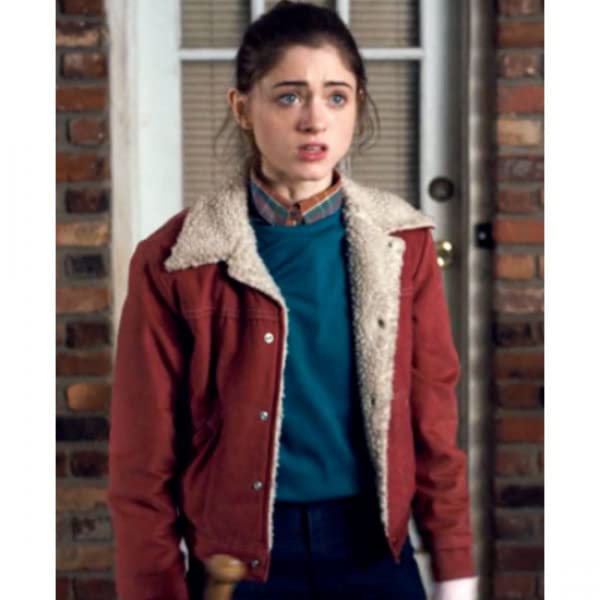 Womens Stranger Web Series Season 4 Nancy Wheeler Red Cotton Jacket3