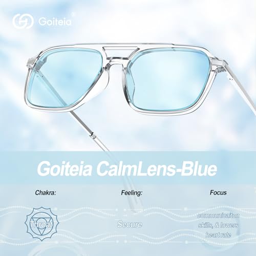 Image of Goiteia Blue Light Computer Glasses for Eye Strain, Light Tint Lenses